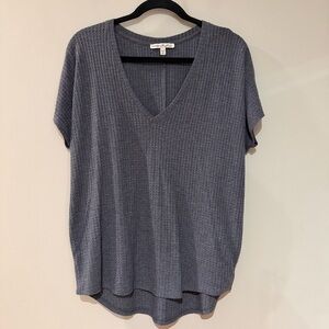 Express Gray Waffle Knit Top